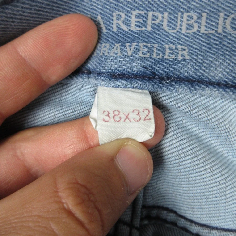 Banana Republic Jeans Mens 38x28 (Tag 38x32) Blue Traveler Stretch Denim Pants